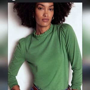 Boden Supersoft Frill Detail Top